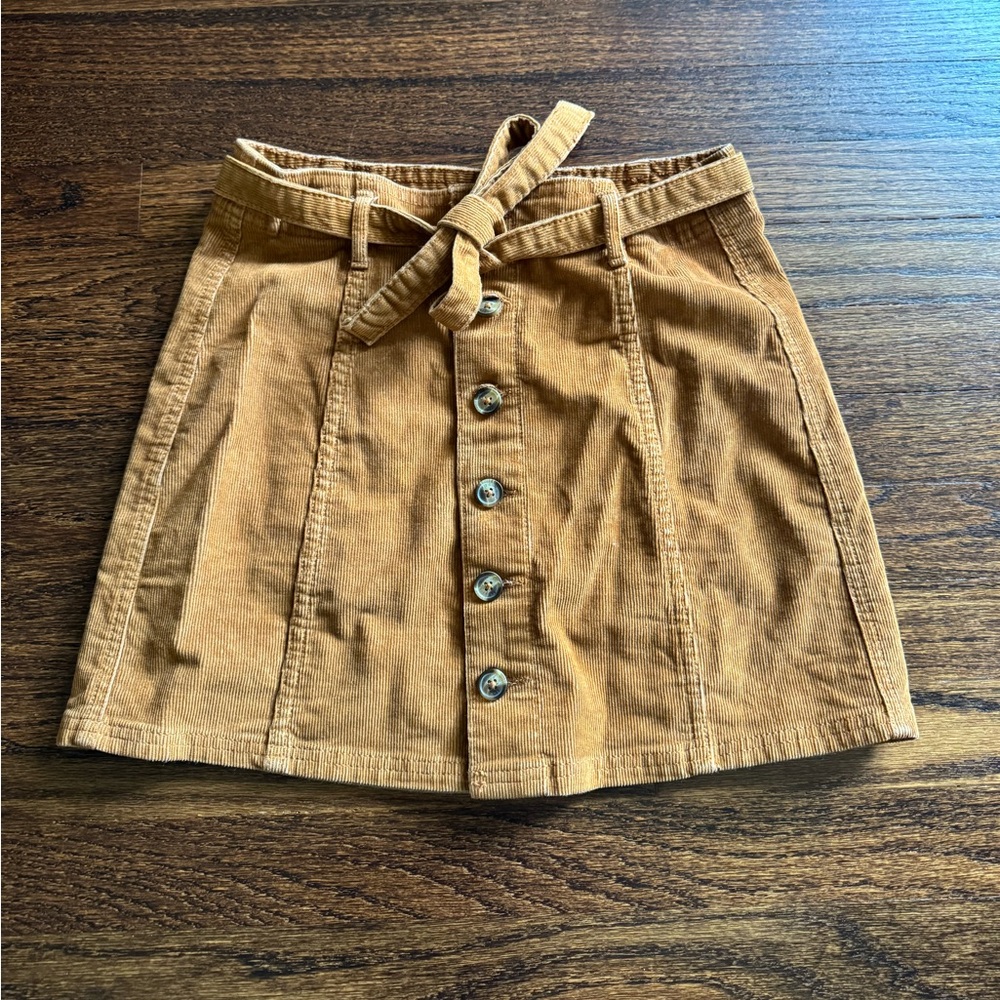 American Eagle Outfitters Tan Button-Front Skirt